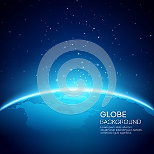 Blue globe earth background. Vector illustration