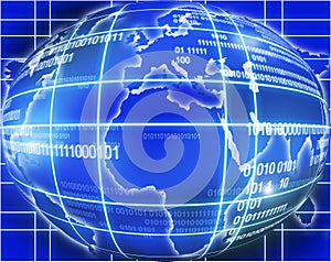 Blue globe world map