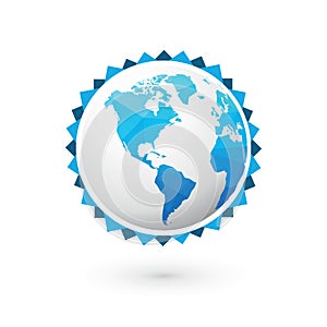 Blue globe world map