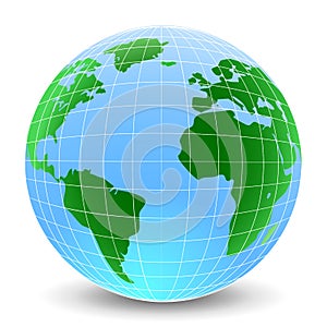 Blue globes with continents - vector