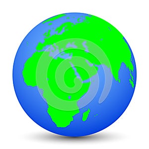 Blue globes with green continents