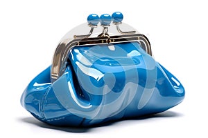 Blue Glossy Bag Isolated on Transparent Background. AI