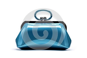 Blue Glossy Bag Isolated on Transparent Background. AI