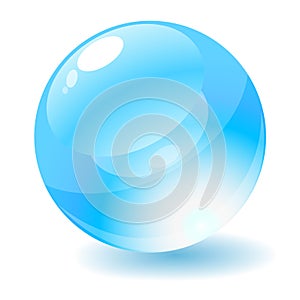 Blue glossy circle web button.