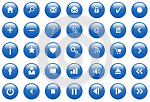 Blue Glossy Icons / Buttons