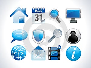 Blue glossy web icons