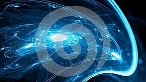 Blue glowing futuristic technology