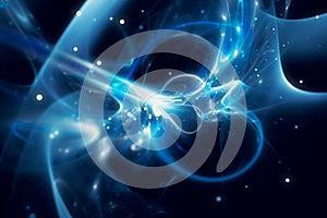 Blue glowing futuristic technology concept