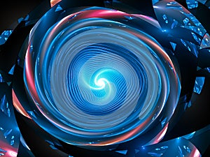 Blue glowing galactic spinning wheel