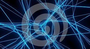 Blue glowing network lines abstract background