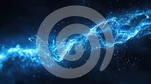 Blue glowing particles representing data stream concept