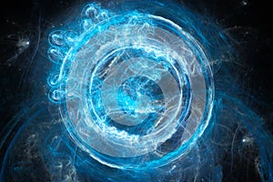 Blue glowing plasma flame portal