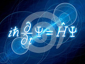 Blue glowing time-dependent Schrodinger equation