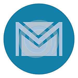 Blue gmail sign, icon photo