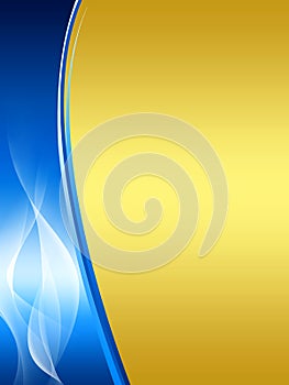 Blue and gold abstract background