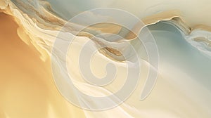 Blue and gold dreamy texture background. Abstract aerial dunes and ocean. Closeup color swirl.