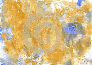 Blue gold expression acrylic texture. Modern art