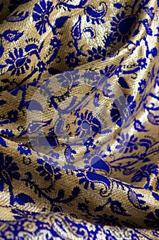 Blue and gold fabric