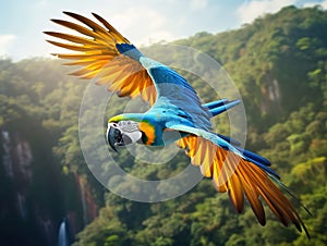 Blue and gold macaw Ara Parrot birds Wildlif