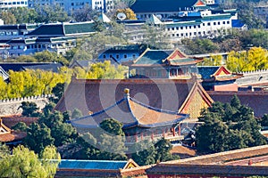 Blue Gold Pavilion Forbidden City Beijing China