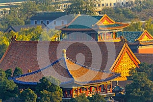 Blue Gold Pavilion Forbidden City Beijing China