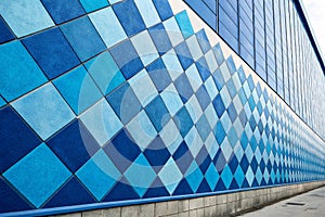 Blue gradient background with geometric squares photo