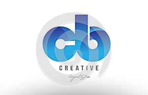 blue gradient cb c b alphabet letter logo combination icon design