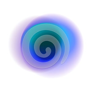 Blue gradient circle isolated on white background. Purple radial