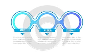 Blue gradient circles steps vector infographic template