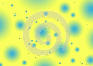 Blue gradient circles on yellow background, yellow-blue abstraction