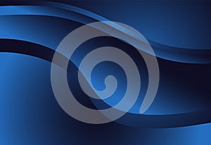 Blue gradient curve background material design overlap layer