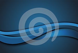 Blue gradient curve background material design overlap layer