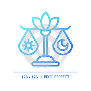 Blue gradient day and night balance linear icon