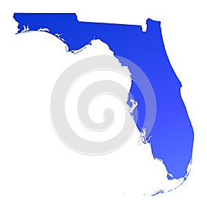 Blue gradient Florida map