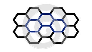 Blue Gradient Hexagon Honeycomb Pattern, vector design Generative AI