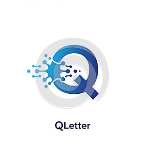 A blue gradient letter 