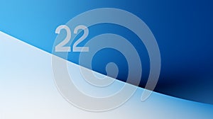 Blue Gradient Number 22: Minimalist Graphic Design With Subject Isolation