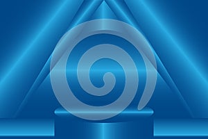 Blue gradient podium background modern minimalist stage design for elegant product presentation display