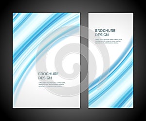 Blue gradient smooth wave brochure design realistic template vector