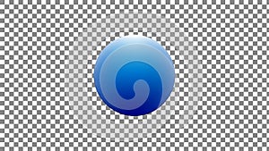 Blue gradient sphere on checkered background