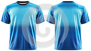 blue gradient t-shirt mockup front and back view