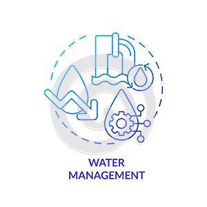 2D gradient water management line icon concept