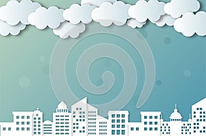 Vector clouds and cities photo