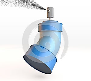 Blue graffiti spray can