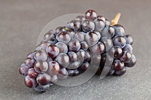 Blue grape cluster on slate board