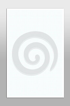 Blue graph white paper on grey background