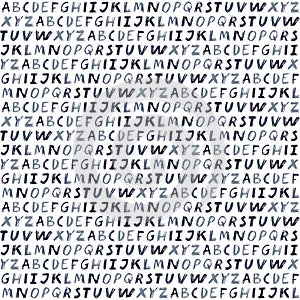 Blue gray alphabet seamless pattern