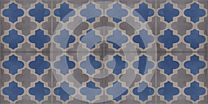 Blue gray grey traditional modern moroccan motif tiles wallpaper texture background - Square vintage retro concrete stone cement