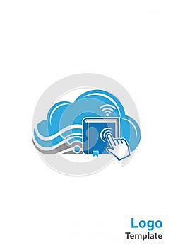 Blue and gray logo features a cloud, symbolizing cloud computing