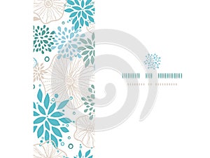 Blue and gray plants frame horizontal seamless